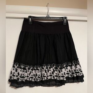 Black and White Floral Women's Skirt